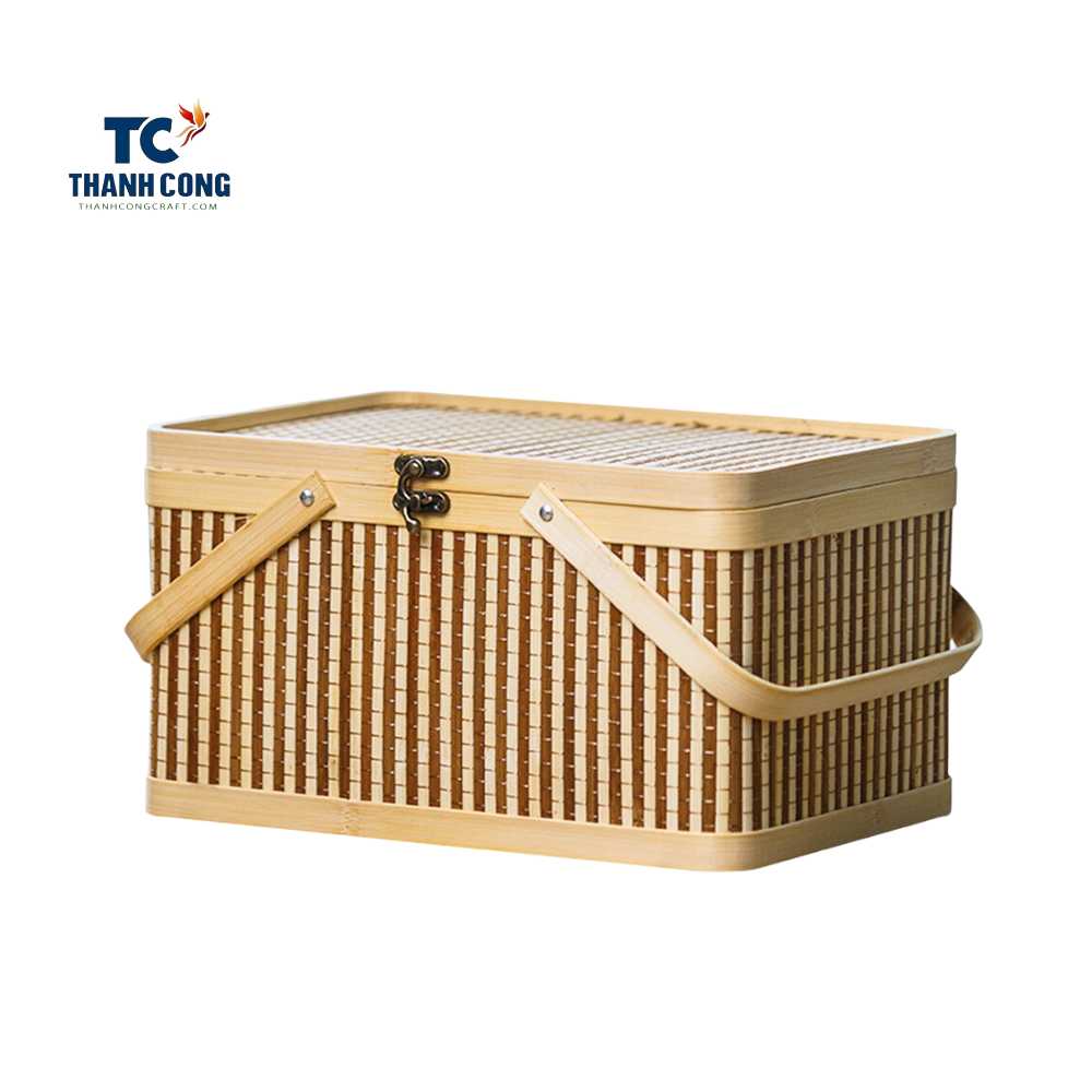 Kitchen Basket With Bamboo Lid