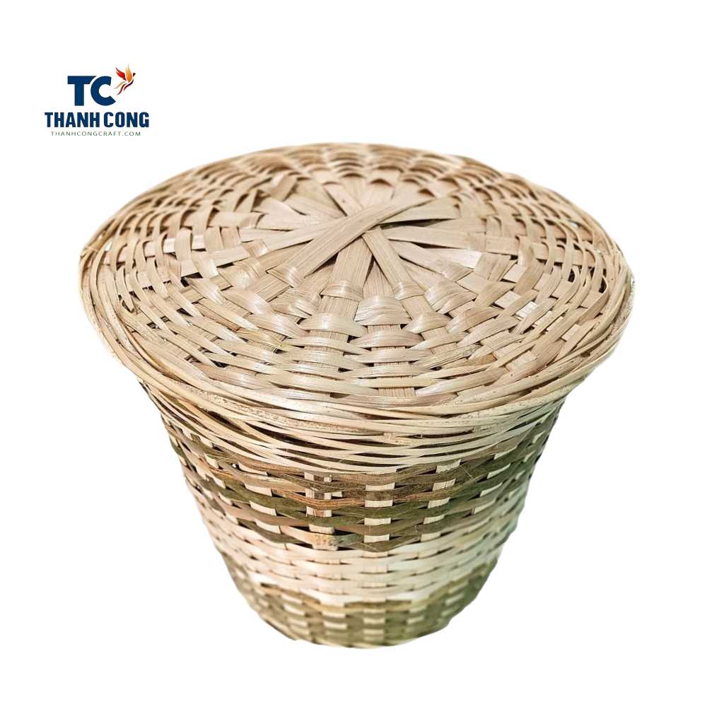 Round Bamboo Baskets with Lid
