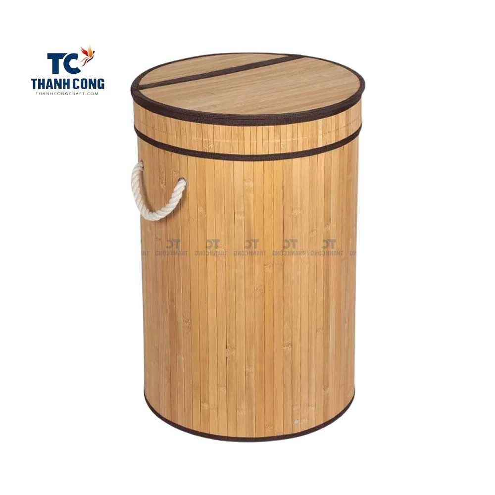 Bamboo waste basket with lid Wholesale
